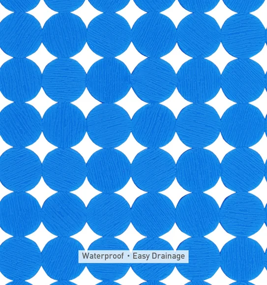Mosaic PVC Anti slip Shower Mat Solid Blue