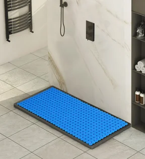 Mosaic PVC Anti slip Shower Mat Solid Blue