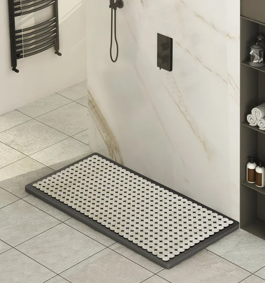Mosaic PVC Anti slip Shower Mat Beige