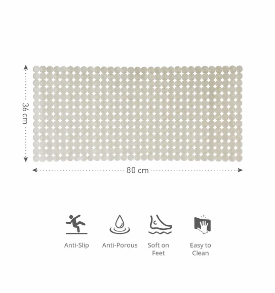 Mosaic PVC Anti slip Shower Mat Beige