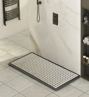 Mosaic PVC Anti slip Shower Mat Beige