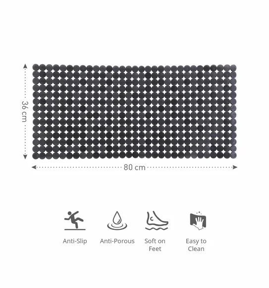 Mosaic PVC Anti slip Shower Mat Grey