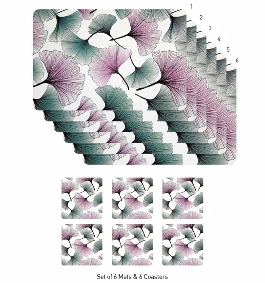 Bloom Printed Table Mat White