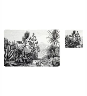 Bloom Printed Table Mat Grey