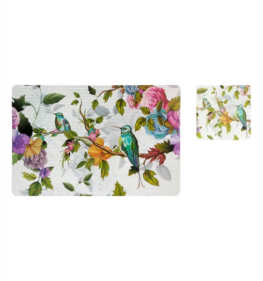 Bloom Printed Table Mat Green