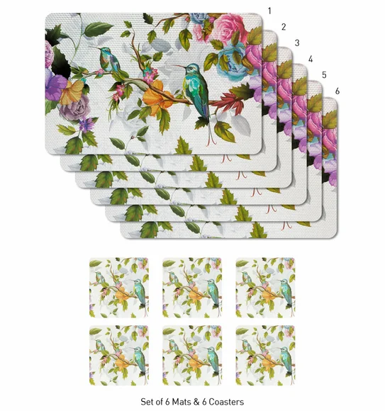 Bloom Printed Table Mat Green