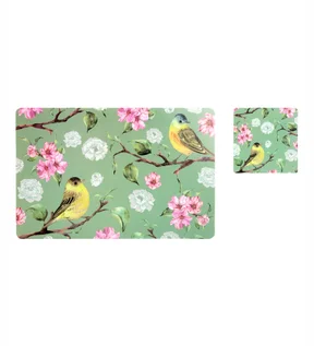 Bloom Floral Printed Table Mat Green