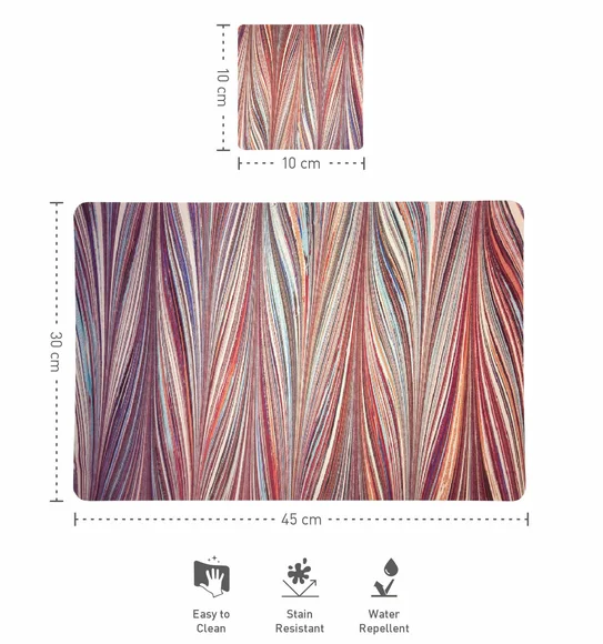 Bloom Printed Table Mat Rust