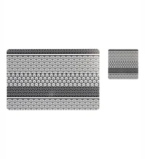 Bloom Printed Table Mat Black and Grey