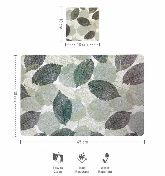 Bloom Printed Table Mat Olive