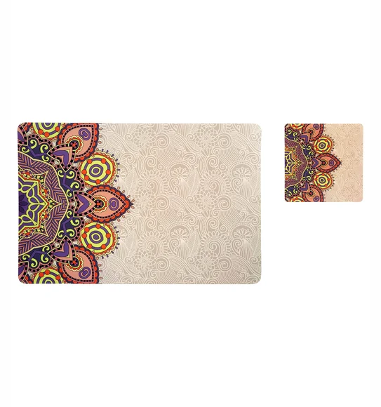 Bloom Printed Table Mat Beige