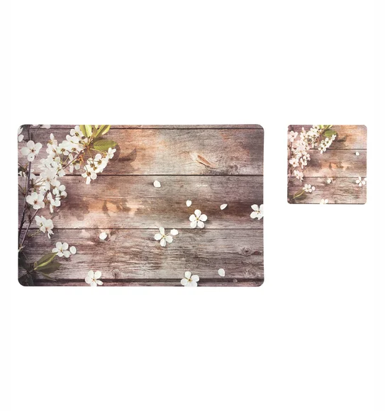 Bloom Printed Table Mat D.Brown