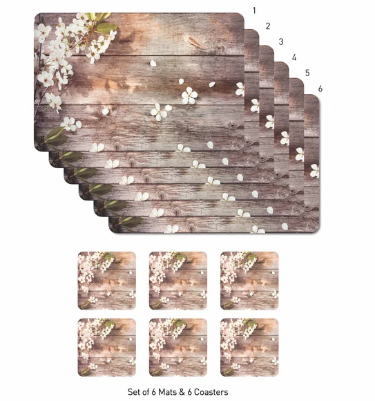 Bloom Printed Table Mat D.Brown