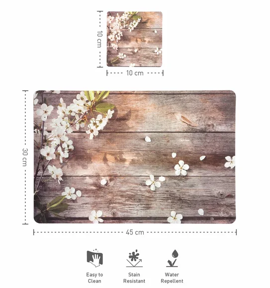 Bloom Printed Table Mat D.Brown