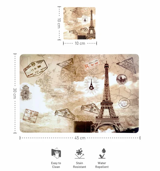 Bloom Printed Table Mat D.Beige