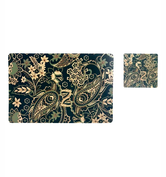 Bloom Printed Table Mat Blue and Beige