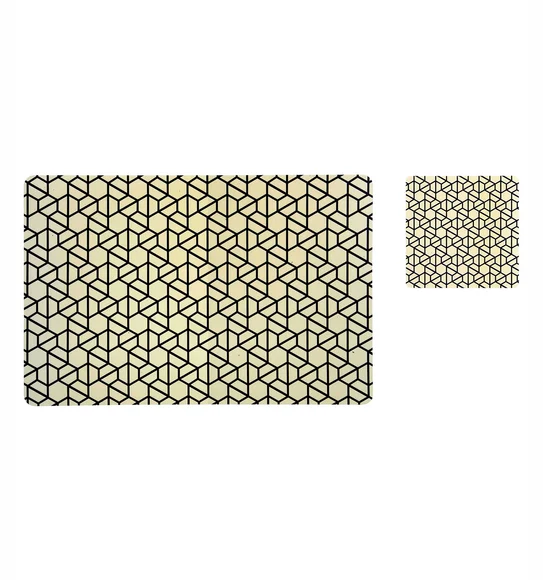 Bloom Printed Table Mat Black and Cream