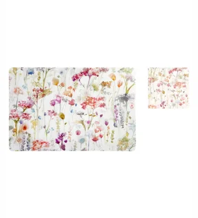 Bloom Printed Table Mat Cream and Green