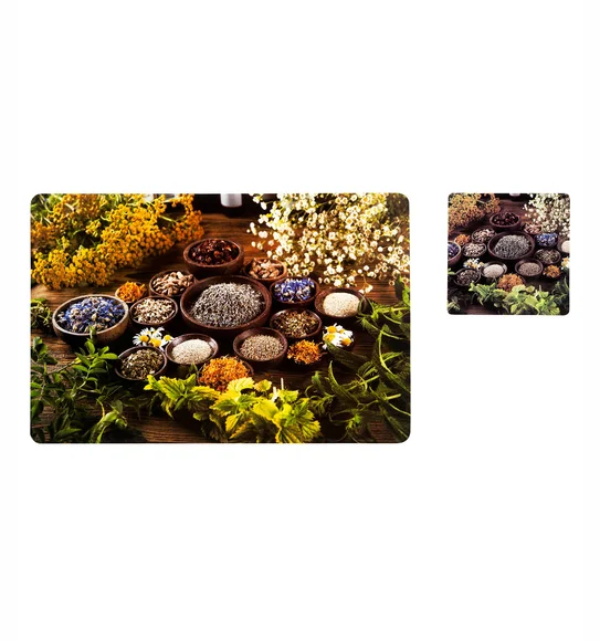 Bloom Printed Table Mat D.Green
