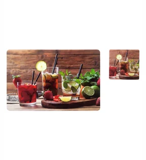 Bloom Printed Table Mat L.Brown