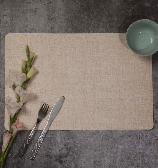 Jack Solid Table Mat Gold and Beige