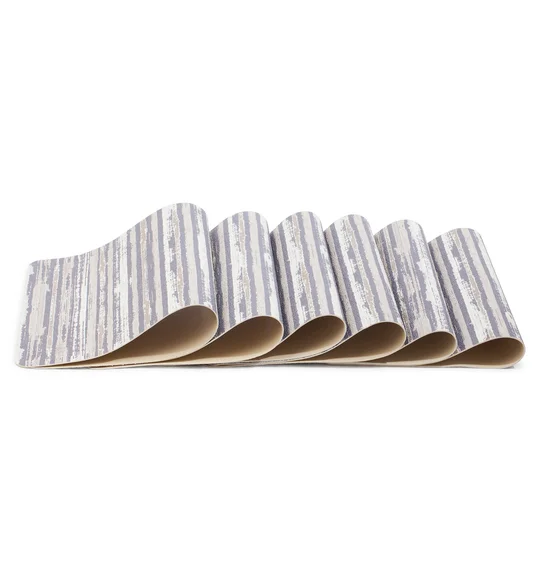 Jack Striped Table Mat Grey and Cream