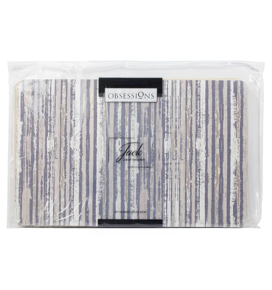 Jack Striped Table Mat Grey and Cream