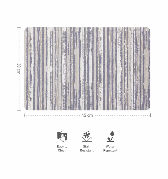 Jack Striped Table Mat Grey and Cream
