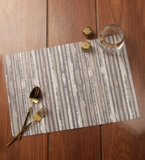 Jack Striped Table Mat Grey and Cream