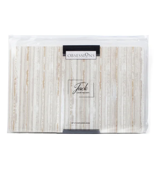 Jack Striped Table Mat Cream and Beige