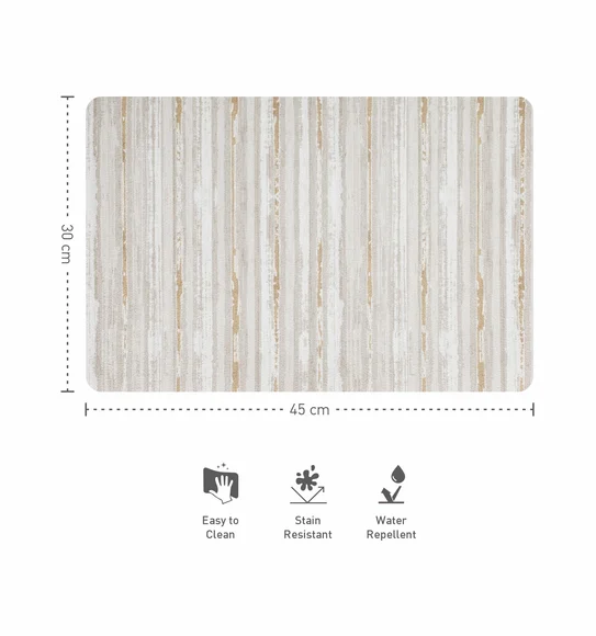 Jack Striped Table Mat Cream and Beige