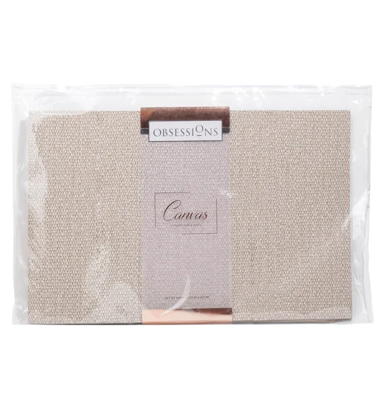 Canvas Solid Table Mat Beige