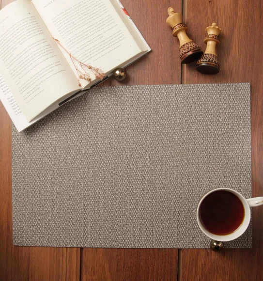 Canvas Solid Table Mat Grey