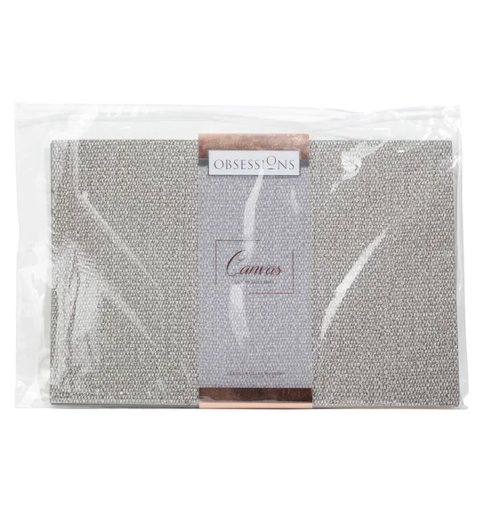 Canvas Solid Table Mat Grey