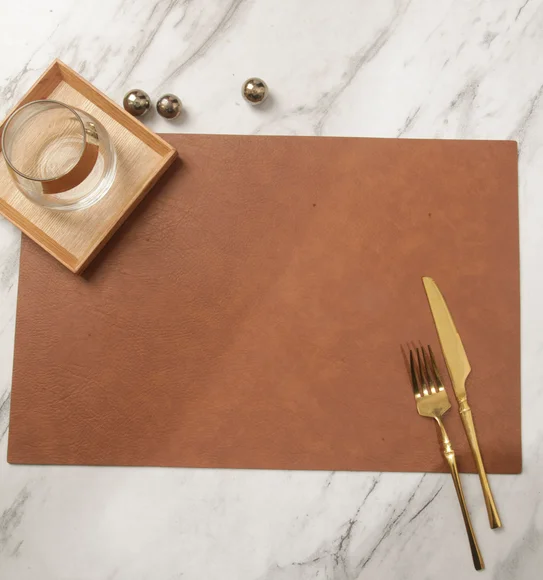 Canvas Solid Table Mat Rust