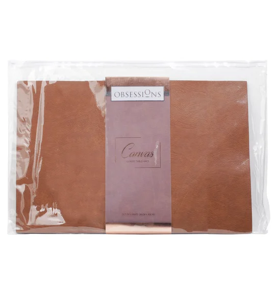 Canvas Solid Table Mat Rust