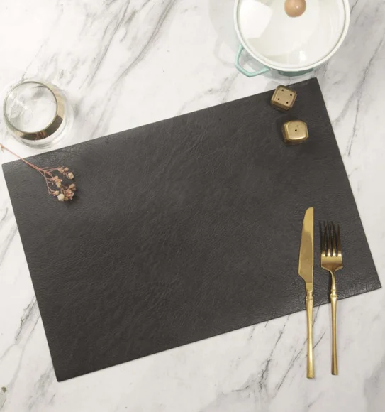 Canvas Solid Table Mat Charcoal