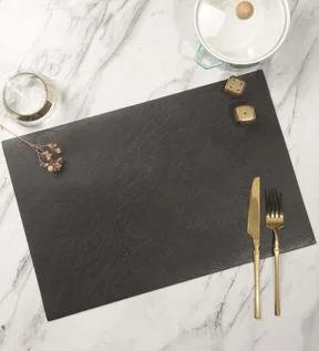 Canvas Solid Table Mat Charcoal