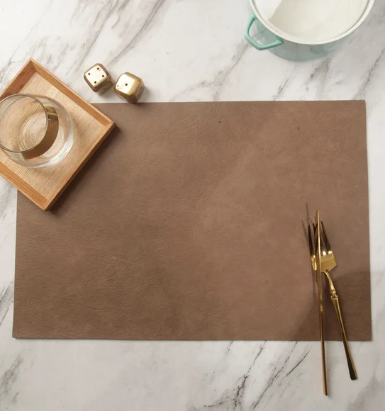 Canvas Solid Table Mat Dark Brown