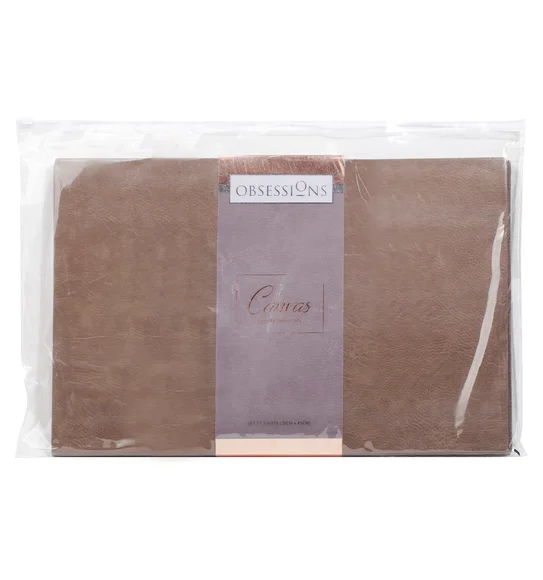 Canvas Solid Table Mat Dark Brown