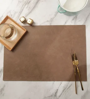 Canvas Solid Table Mat Dark Brown