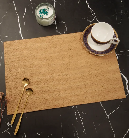 Canvas Solid Table Mat Camel
