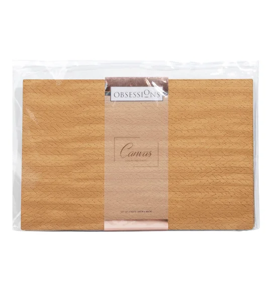 Canvas Solid Table Mat Camel