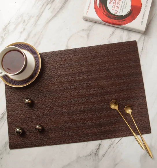 Canvas Solid Table Mat Chocolate