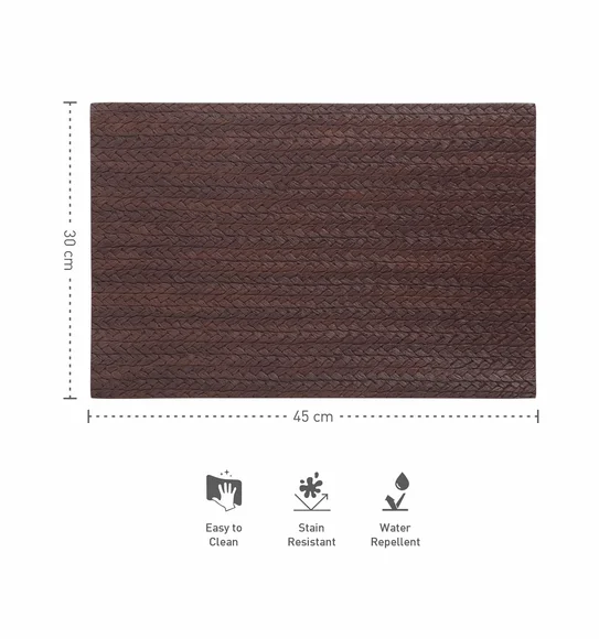 Canvas Solid Table Mat Chocolate