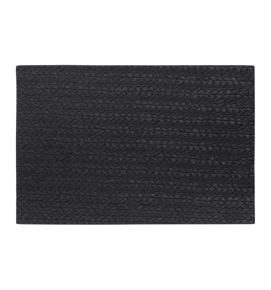 Canvas Solid Table Mat Black