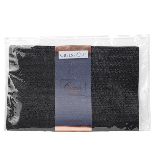 Canvas Solid Table Mat Black