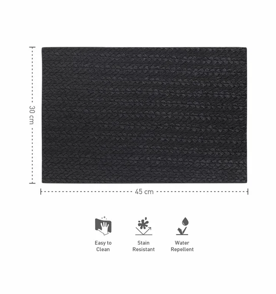 Canvas Solid Table Mat Black