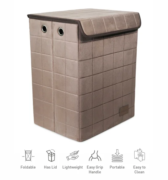 Sophia Foldable Laundry Basket Storage Basket Brown