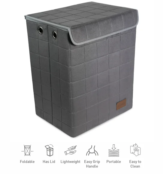 Sophia Foldable Laundry Basket Storage Basket Grey